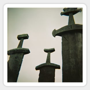 Sverd i Fjell - Monumental Sculpture in Norway - Lomography Medium Format Diana F+ Sticker